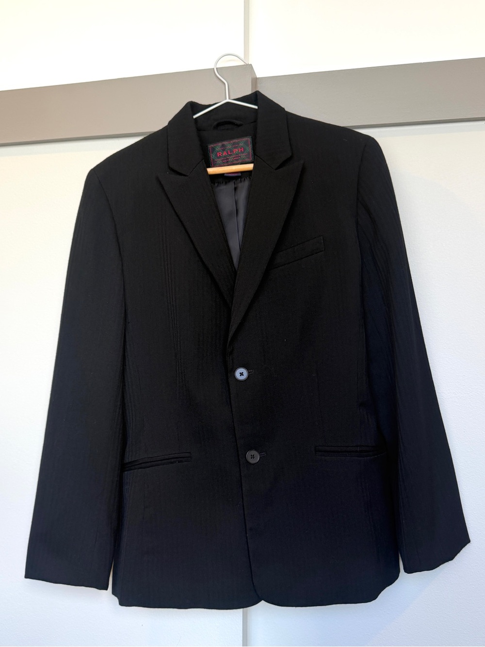 Ralph Lauren RALPH 100% Wool Black Pinstripe Blazer Size L